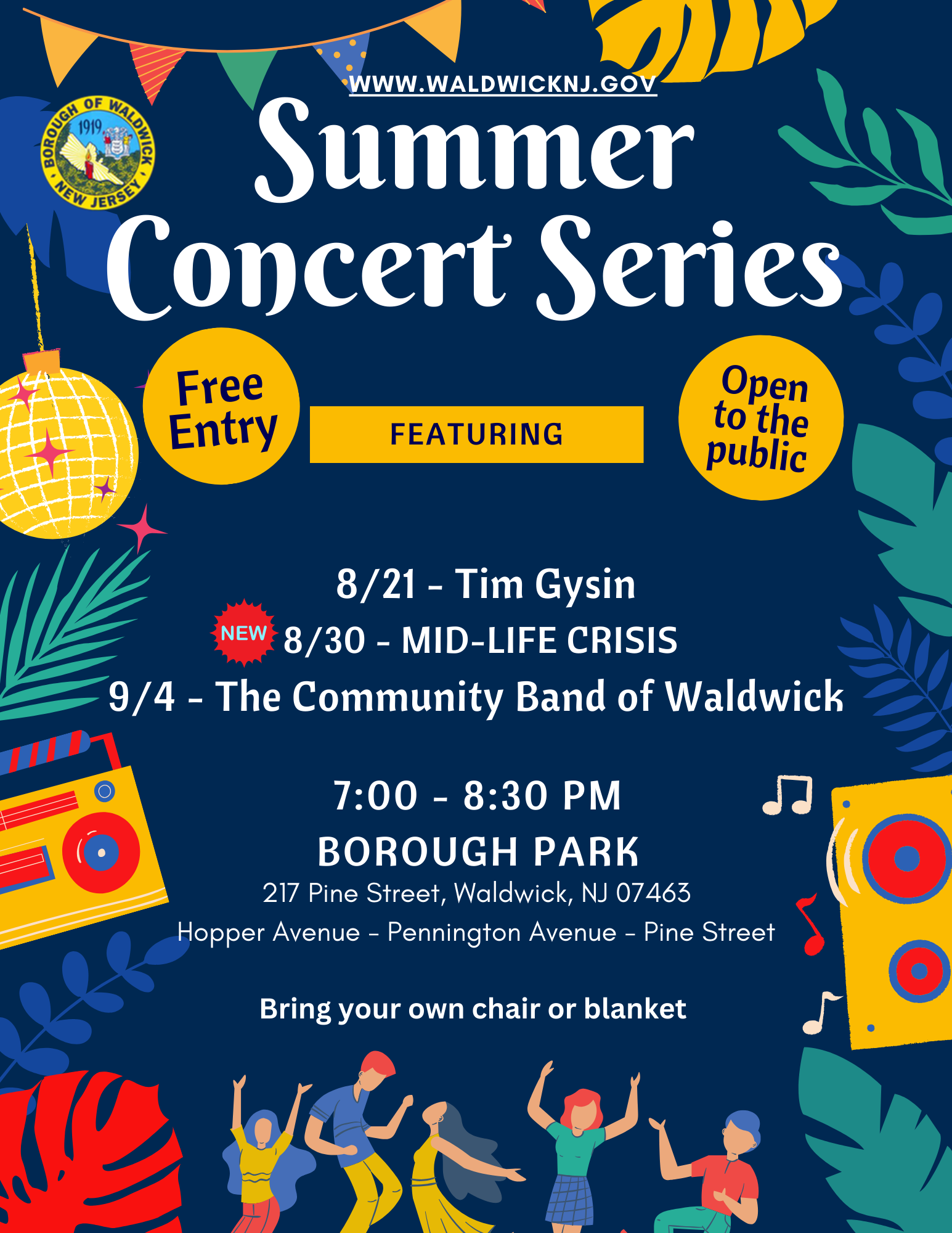 Borough Of Waldwick New Jersey Summer Concert Series